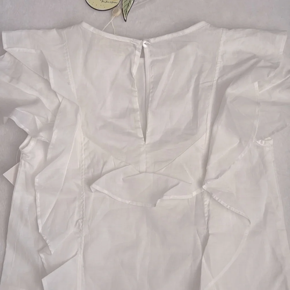 {NWT} Lil' Lemons by For Love and Lemons | Organic Cotton Ruffle Top White (4T) - Picture 11 of 14